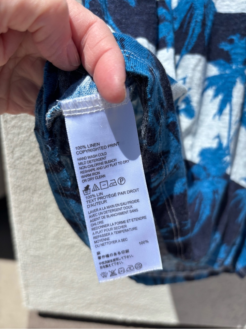 Tommy Bahama Blue & Navy Palm Print Tee - Picture 4 of 4
